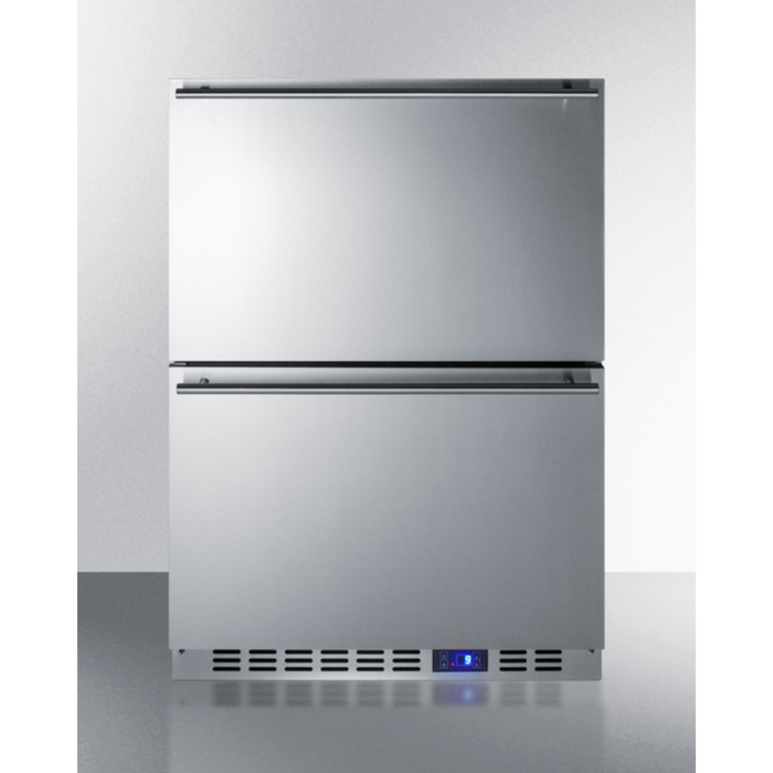 Summit 24 Inch Wide Built-In 2-Drawer All-Refrigerator