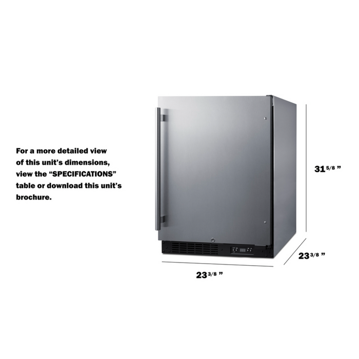 Summit 24 Inch Wide Built-In All-Freezer, ADA Compliant