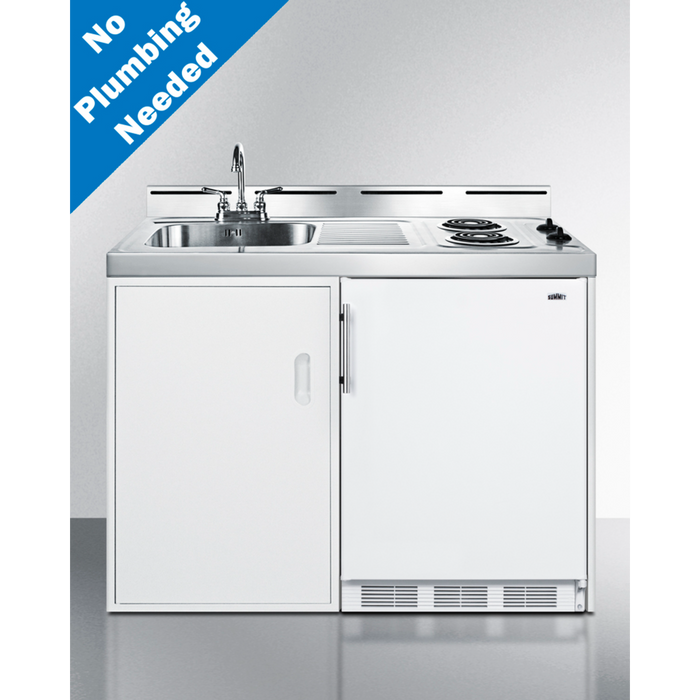 Summit 48 Inch Wide All-In-One Kitchenette, No Plumbing Needed