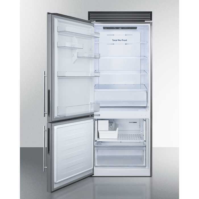 Summit 28 Inch  Wide Bottom Freezer Refrigerator