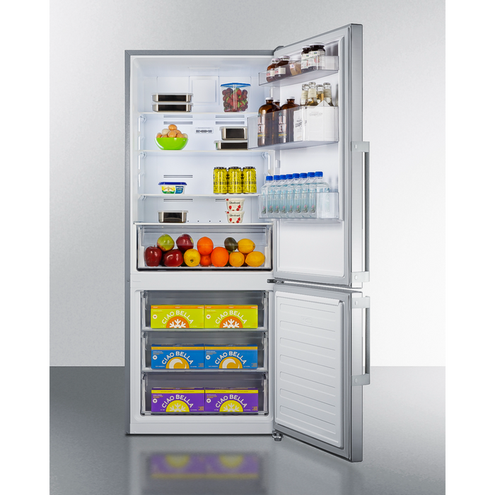 Summit 28 Inch Wide Bottom Freezer Refrigerator