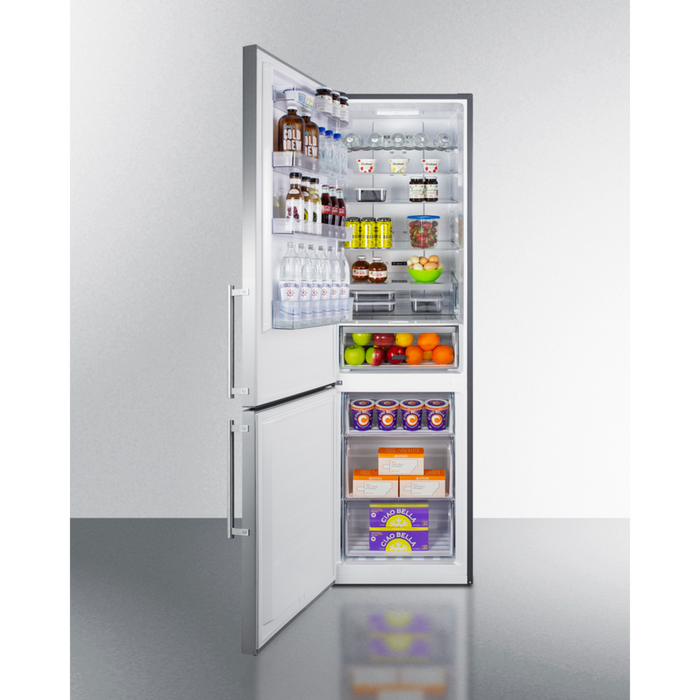 Summit 24 Inch Wide Bottom Freezer Refrigerator