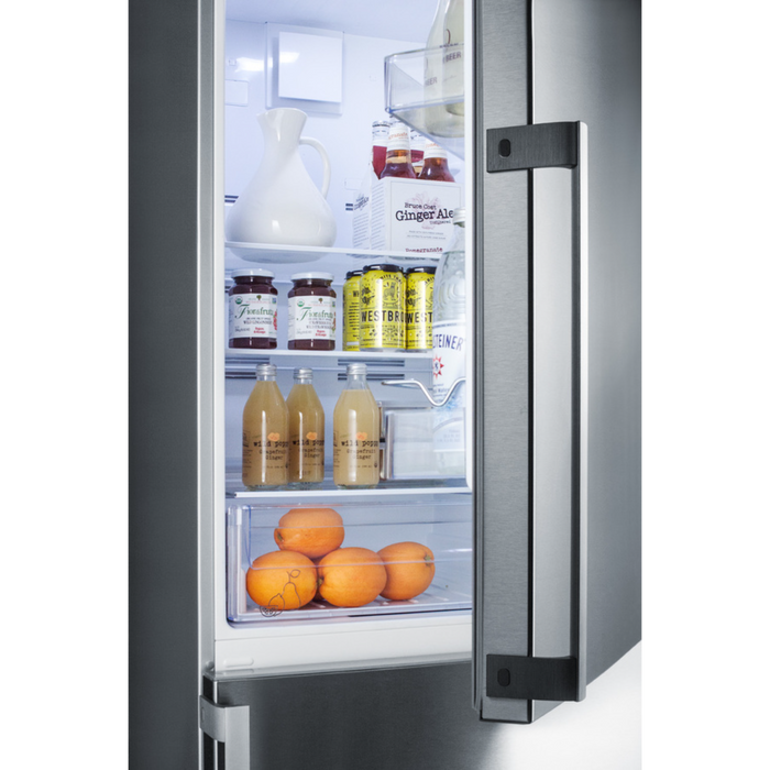 Summit 24 Inch Wide Bottom Freezer Refrigerator With Icemaker