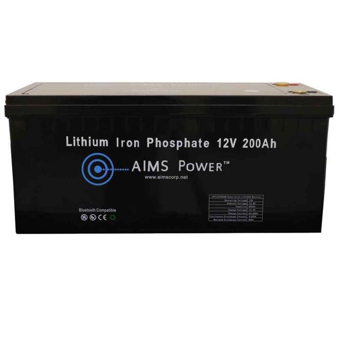 AIMS Power LiFePO4 12 volt 200 AH Lithium Battery - Bluetooth