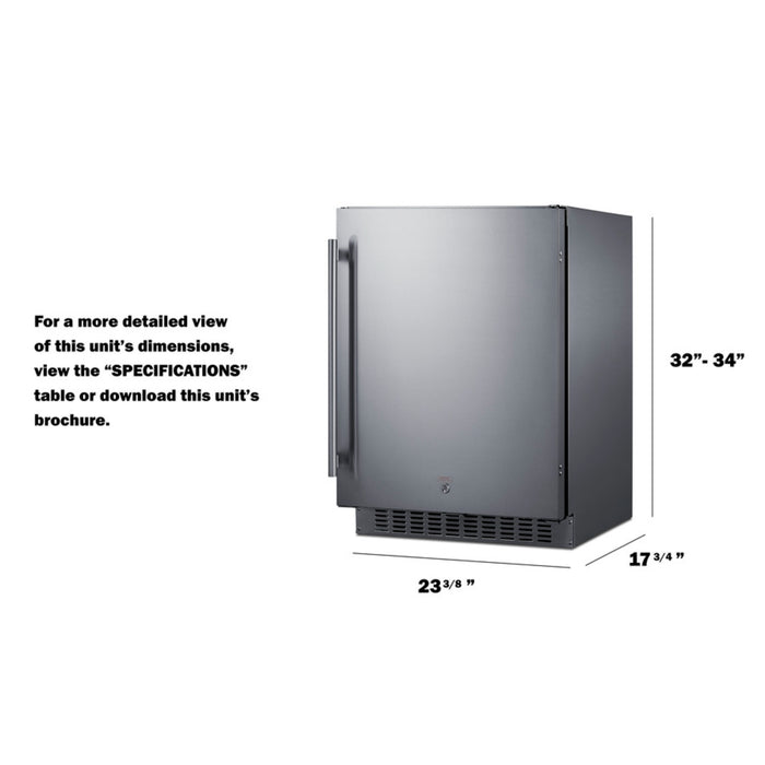 Summit 24 Inch  Wide Built-In All-Refrigerator, ADA Compliant