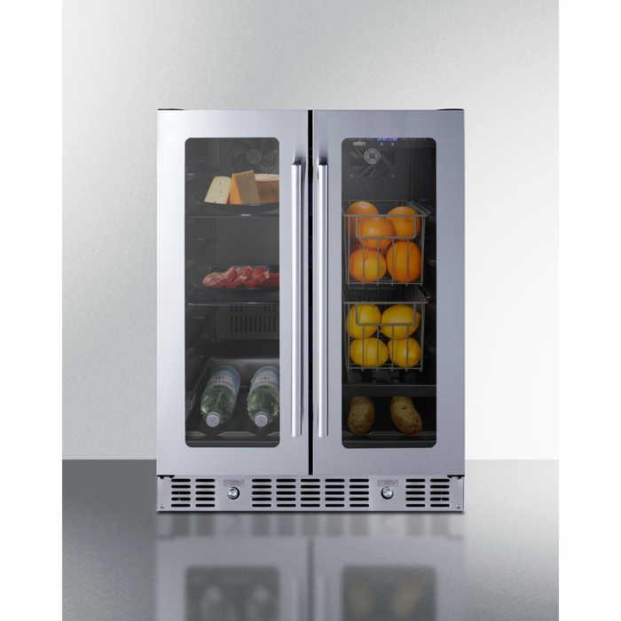 Summit 24 Inch Built-In Dual-Zone Produce Refrigerator, ADA Compliant