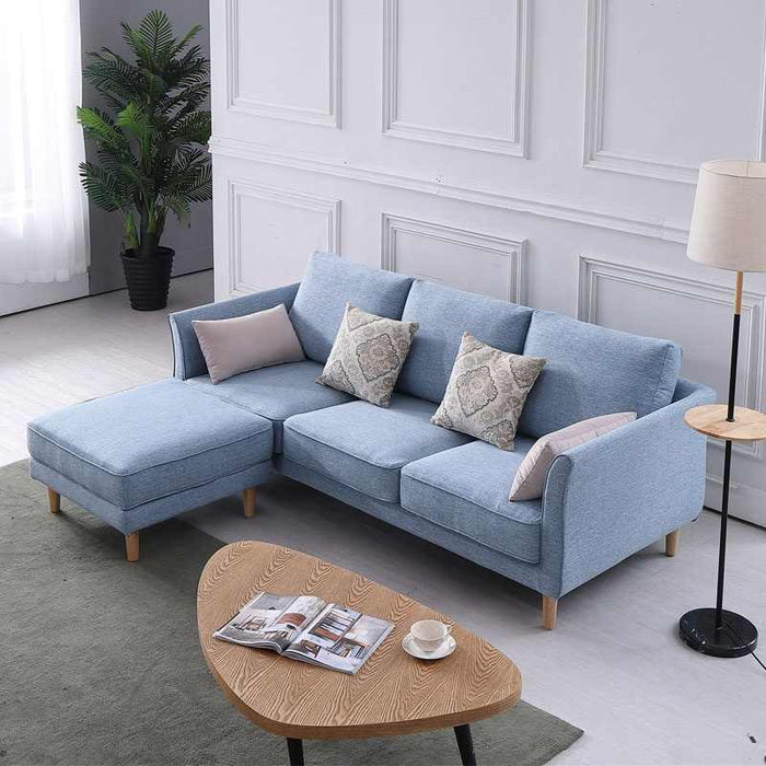 Custom home small size modern sectional sofa with ottoman